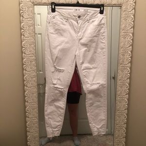 YMI distressed white jeans
